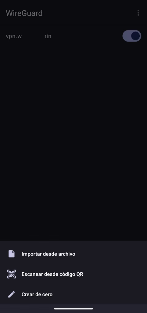 WireGuard: Añadir nueva conexión